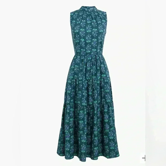 JCREW Printed mockneck tiered midi dress - NWT - Picture 5 of 16